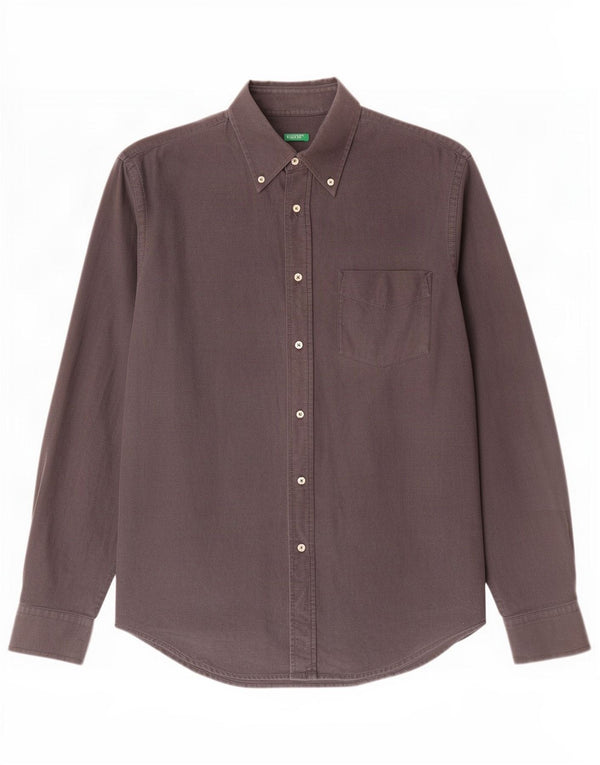 Camisa masculina Benetton cinza médio