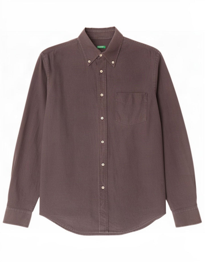 Camisa masculina Benetton cinza médio