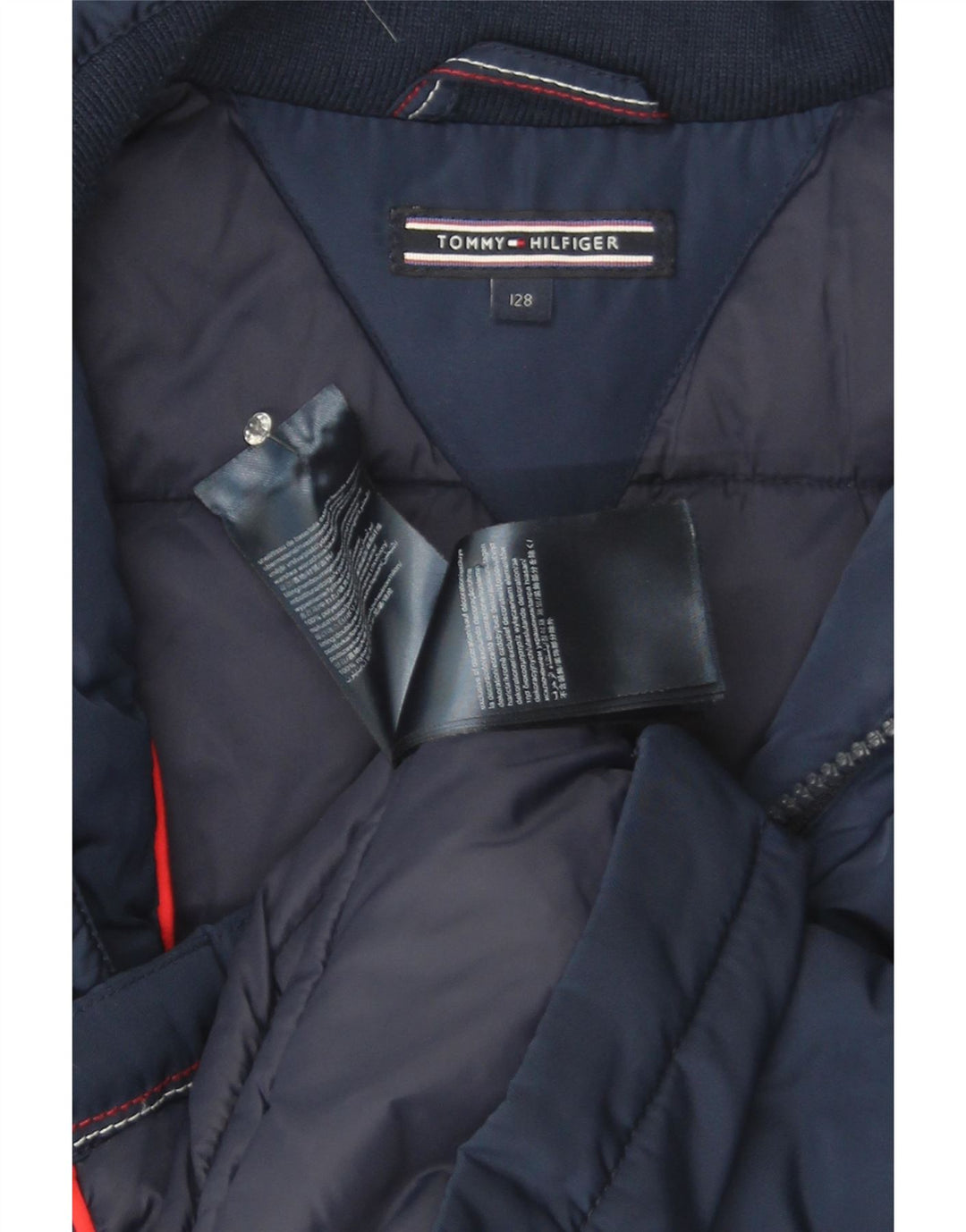 Jaqueta acolchoada com capuz para meninos Tommy Hilfiger 9-10 anos azul marinho poliéster