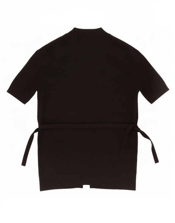 Suéter cardigã feminino de manga curta Marks & Spencer Reino Unido 14 médio preto