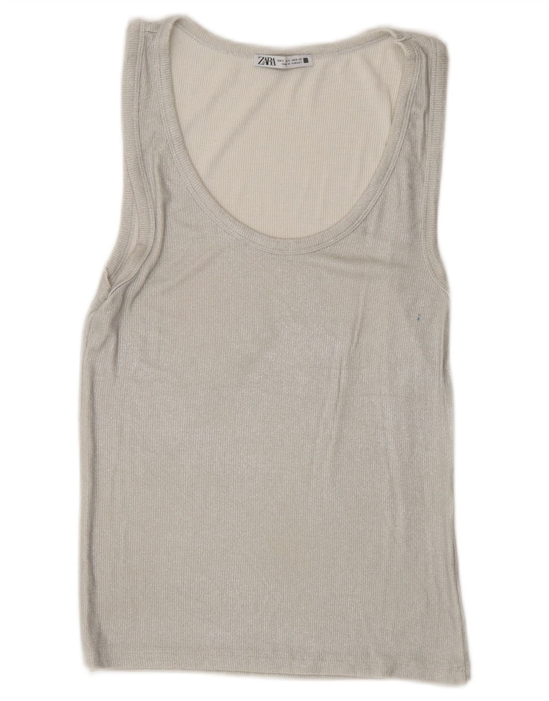 Zara Womens Vest Top UK 8 Pequeno Prata