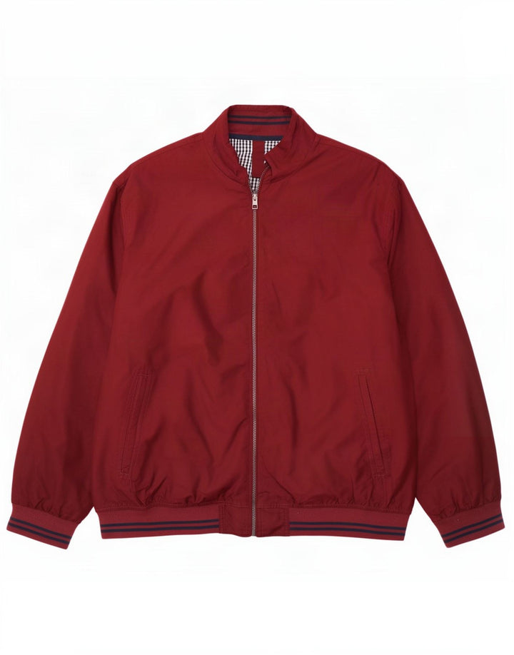 Jaqueta bomber masculina James Pringle Reino Unido 44 2XL poliéster cor de vinho
