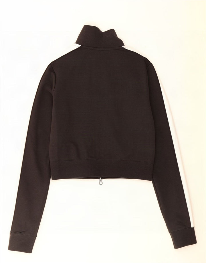 Puma Womens Crop Tracksuit Top Jacket UK 12 Medium Black Colourblock