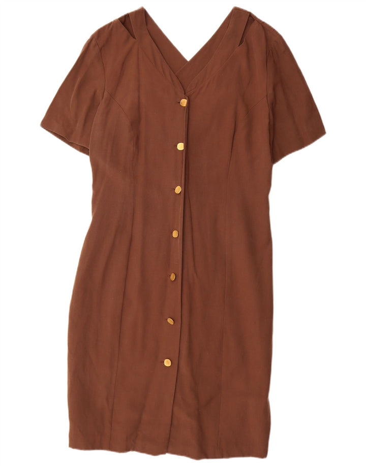 Vestido bainha feminino VICINI IT 40 pequeno modal marrom