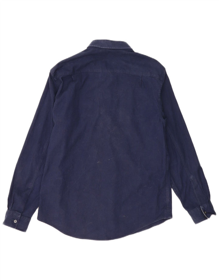 Camisa masculina Lyle & Scott grande algodão azul marinho