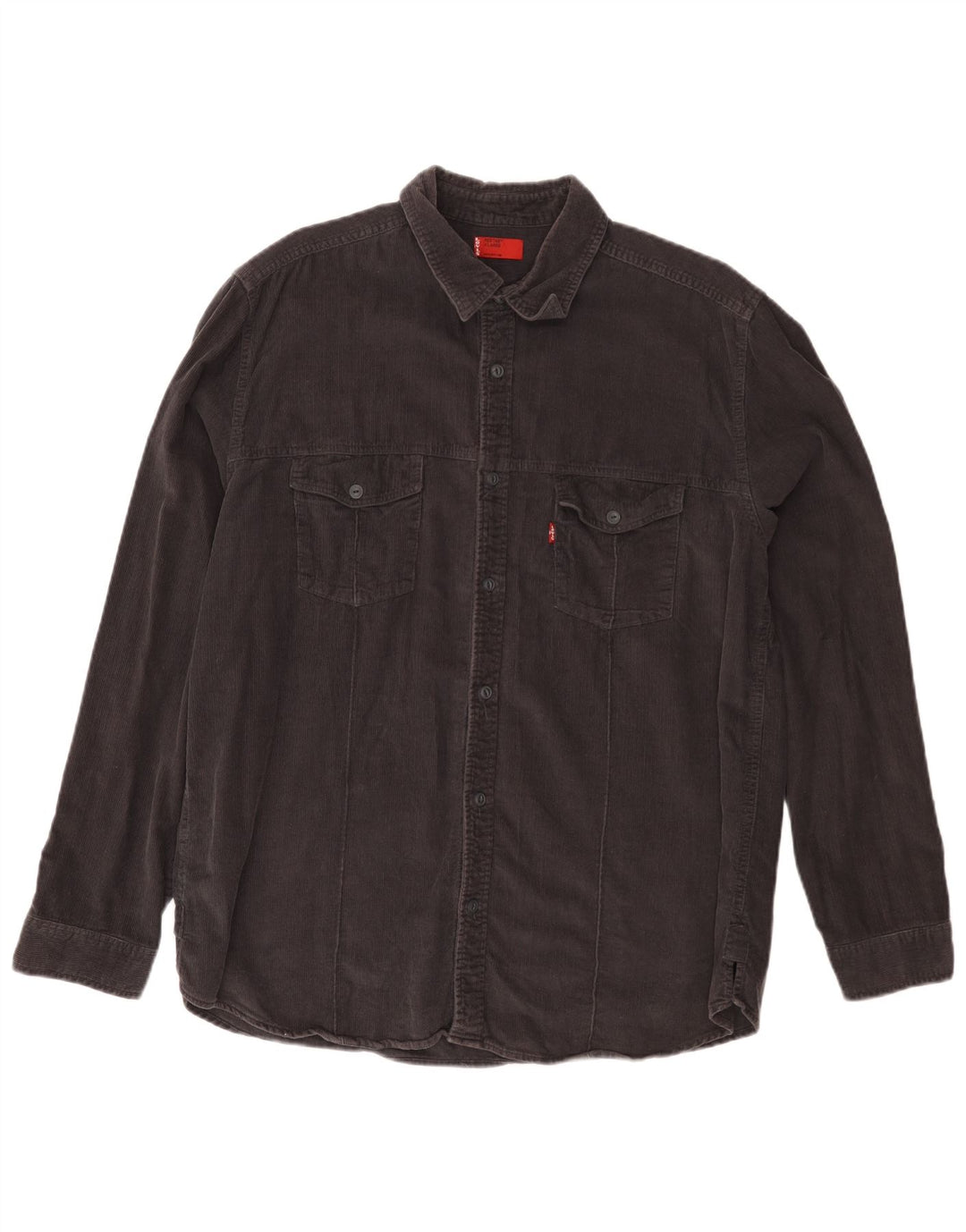 Camisa masculina de veludo cotelê Levi's XL cinza algodão