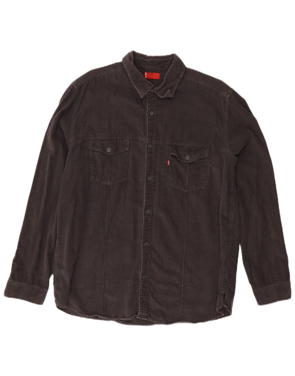 Levi's Mens Corduroy Shirt XL Grey Cotton