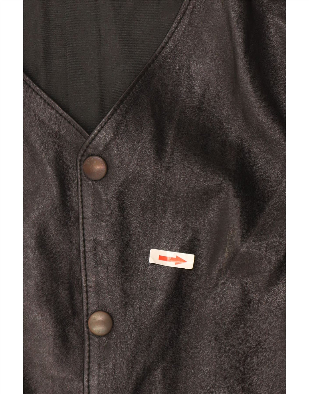 Colete de couro masculino vintage pequeno preto