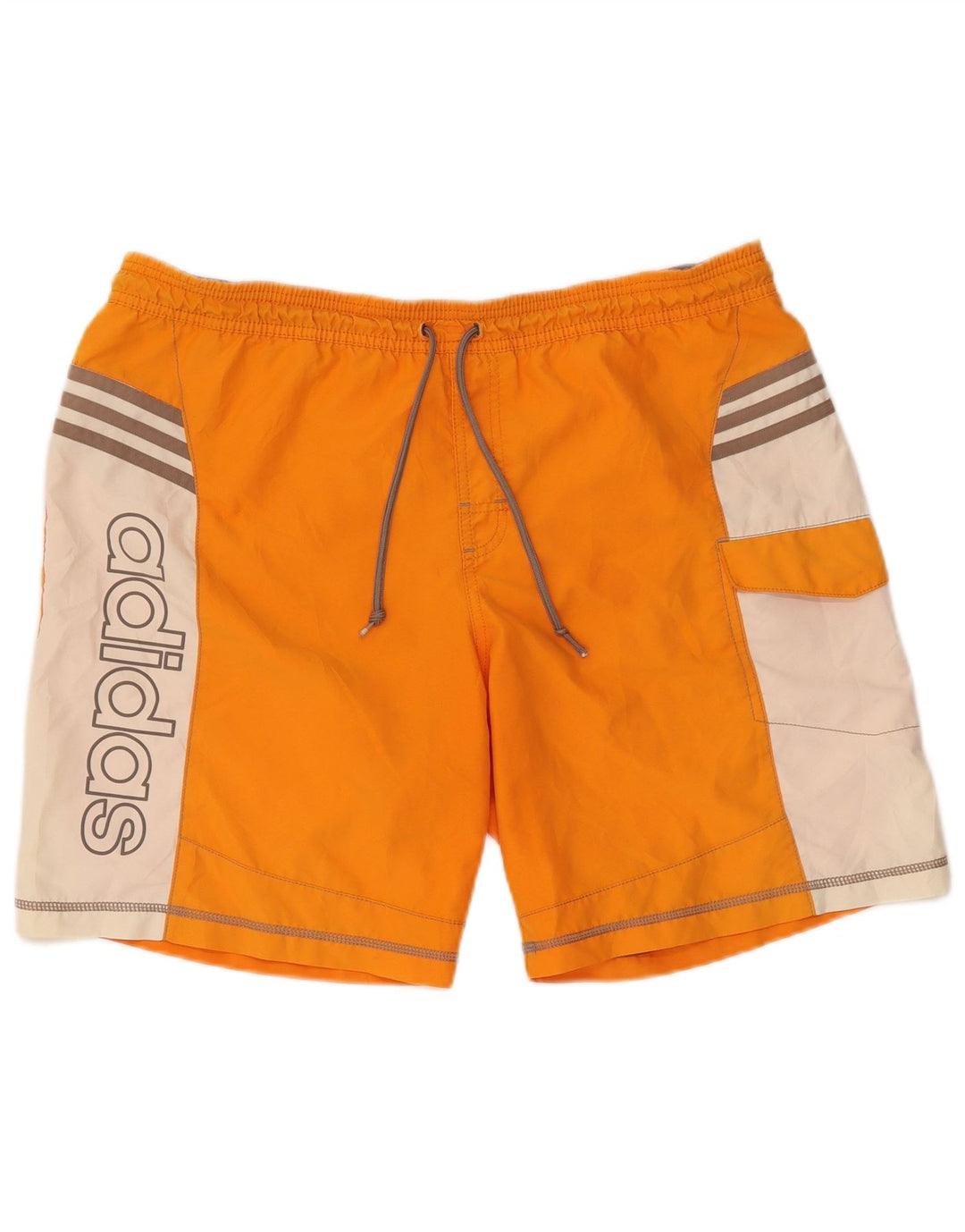 ADIDAS Mens Graphic Sport Shorts Grande Laranja Colourblock Poliéster