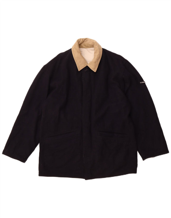 Jaqueta corta-vento masculina IVY OXFORD Reino Unido 42 XL algodão azul marinho