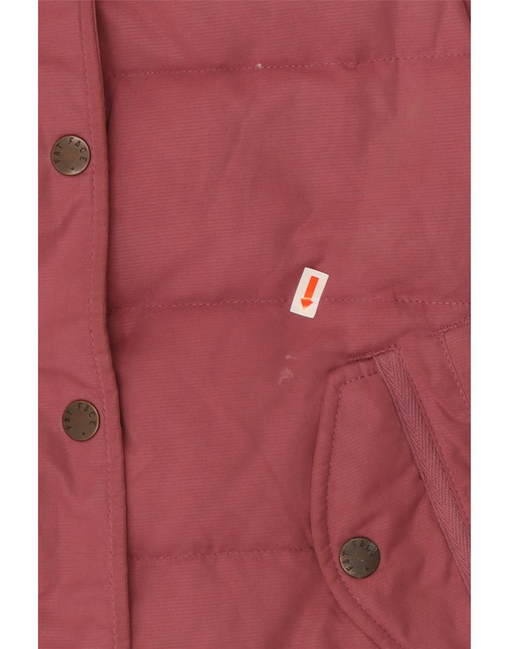 Fat Face Womens Sherpa Oversized acolchoado Gilet UK 10 poliéster rosa pequeno