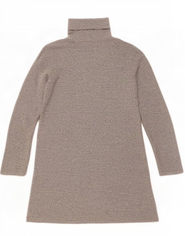 Vestido jumper feminino Zara de manga comprida Reino Unido 10 poliéster manchado cinza pequeno