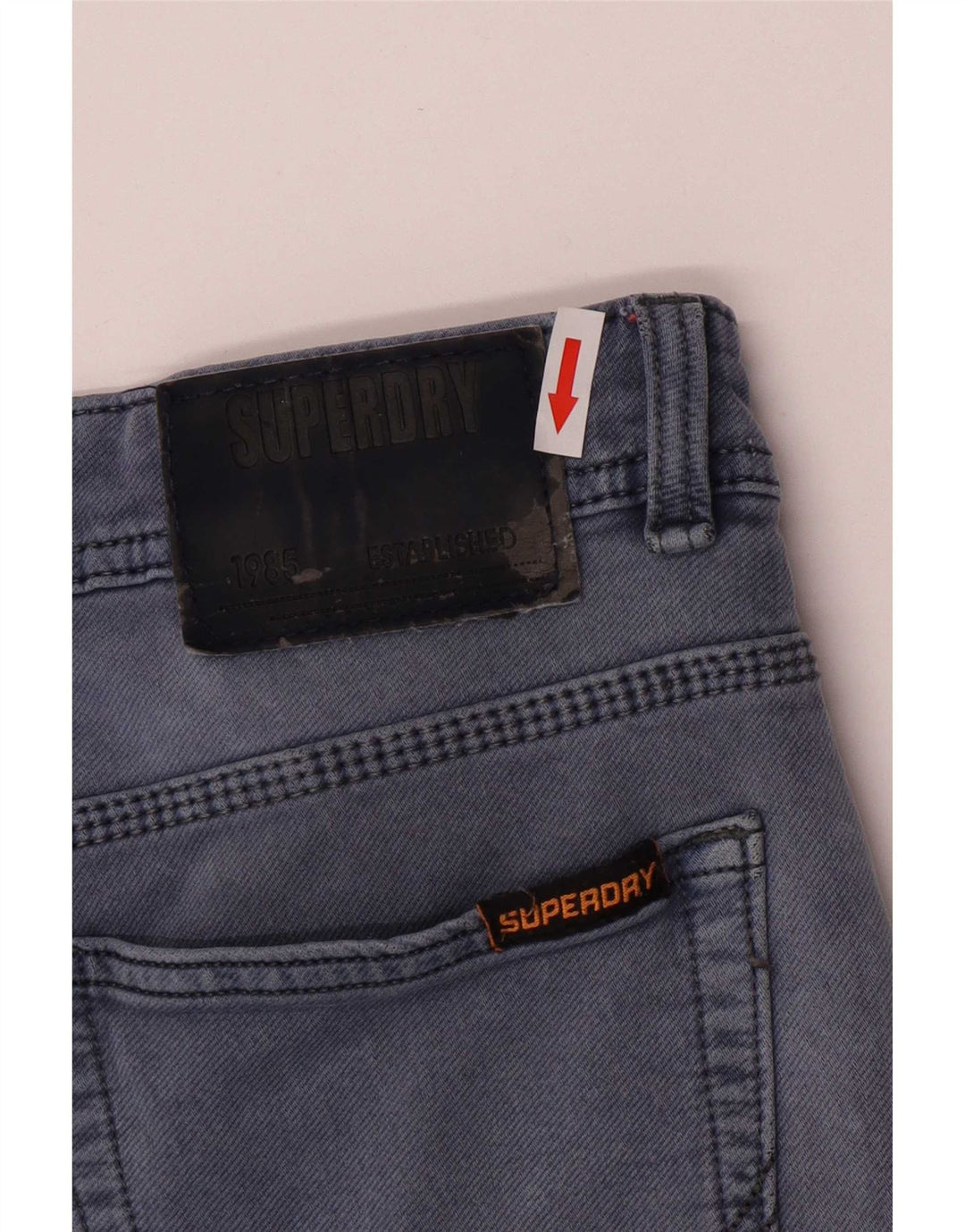 Calça Chino Superdry Masculina Slim W32 L29 Algodão Cinza