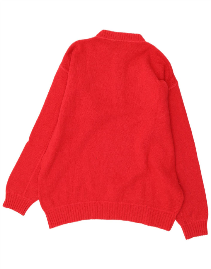 AMERICANINO Suéter masculino com gola redonda e gola redonda grande vermelho