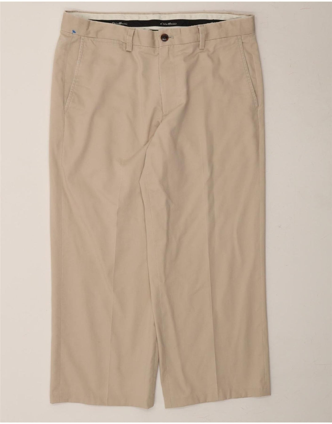 EDDIE BAUER Mens Relaxed Fit Cropped Trousers W34 L25 Beige Cotton Vintage Eddie Bauer and Second-Hand Eddie Bauer from Messina Hembry 