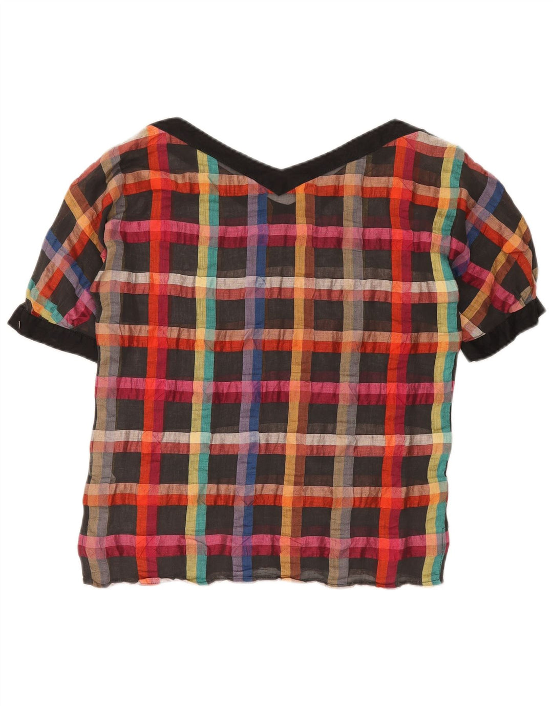 Blusa feminina I BLUES Top IT 40 pequena linho xadrez multicolorido