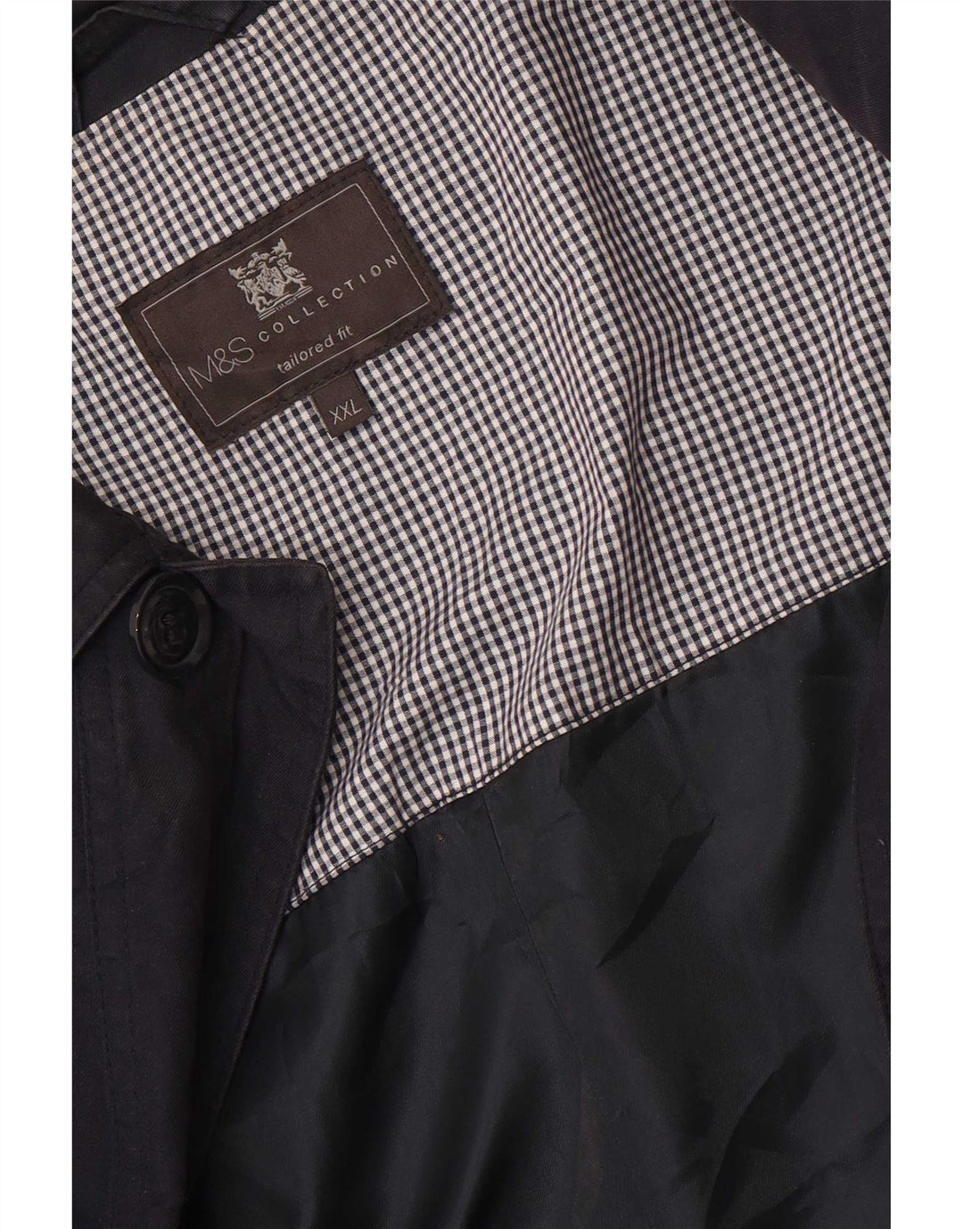Sobretudo masculino Marks & Spencer sob medida UK 44 2XL azul marinho