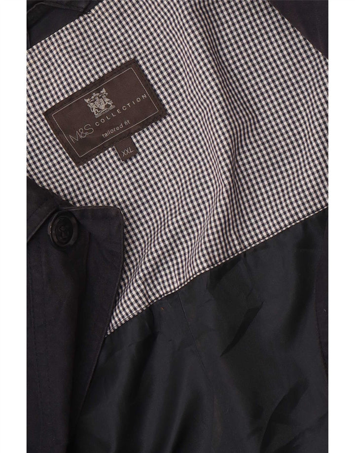 Sobretudo masculino Marks & Spencer sob medida UK 44 2XL azul marinho