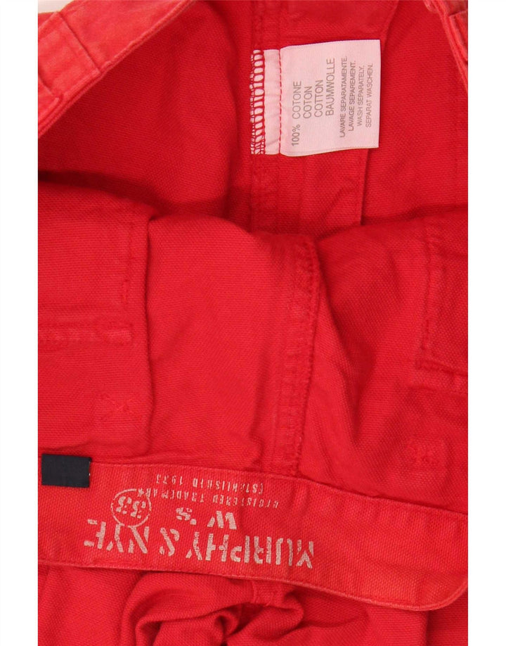 Calça cargo capri feminina Murphy & Nye W33 L22 algodão vermelho