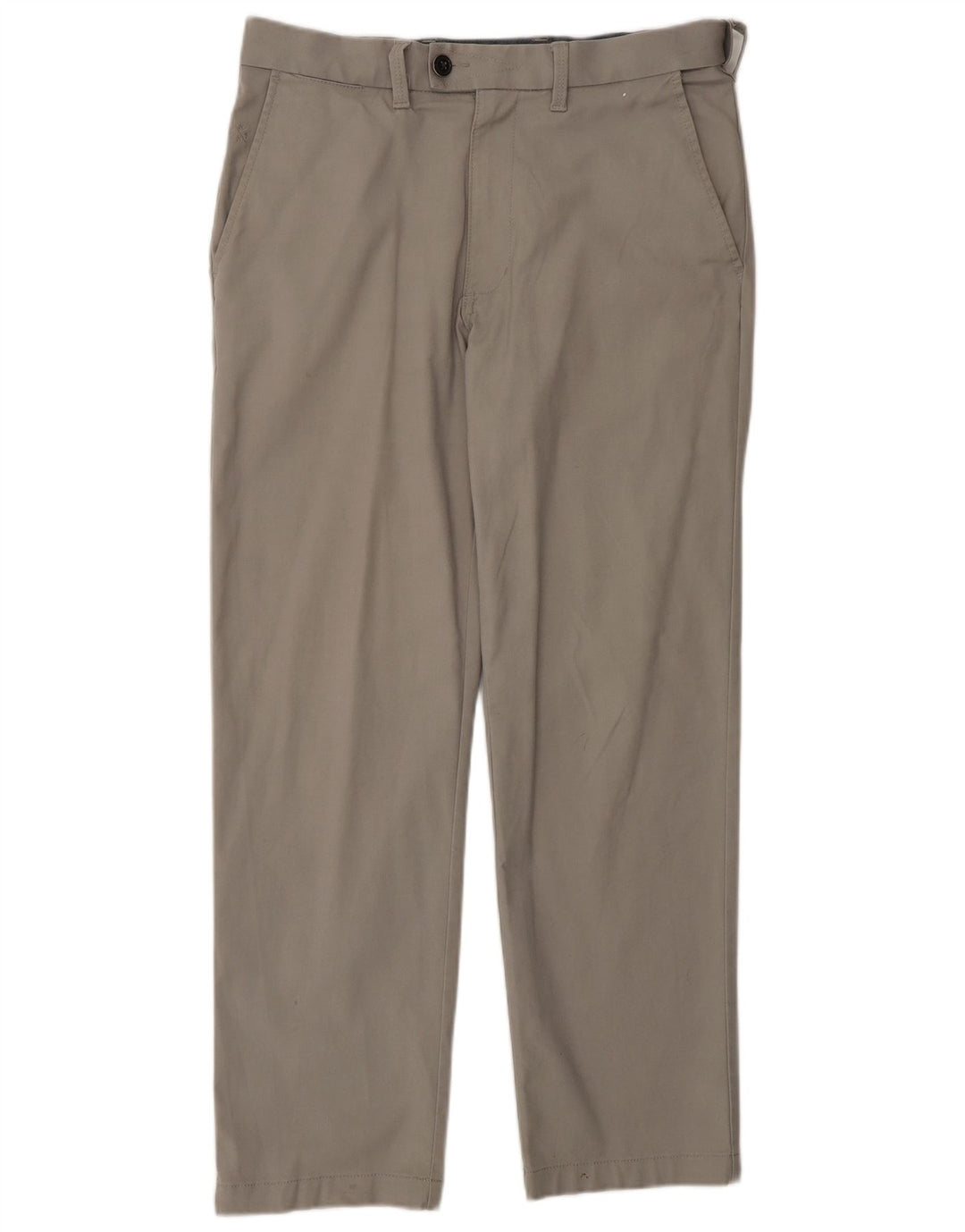 Calça masculina de terno reto Marks & Spencer W32 L28 algodão cinza