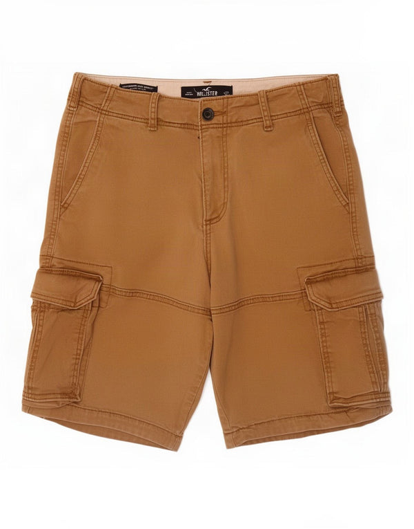 Hollister Mens Cargo Shorts W30 Algodão Bege Médio