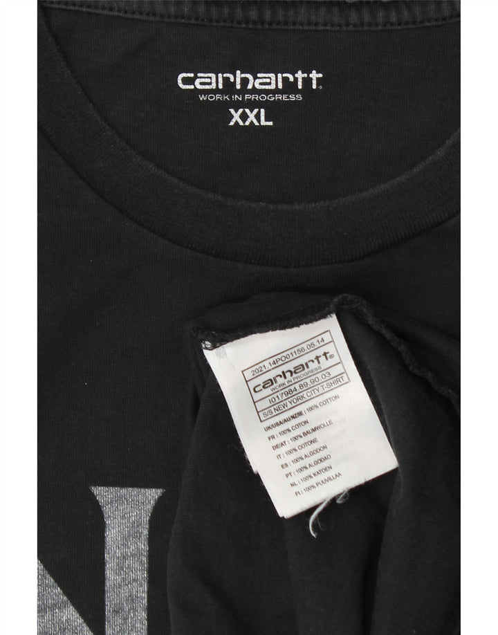 Camiseta gráfica masculina CARHARTT Top 2XL algodão preto