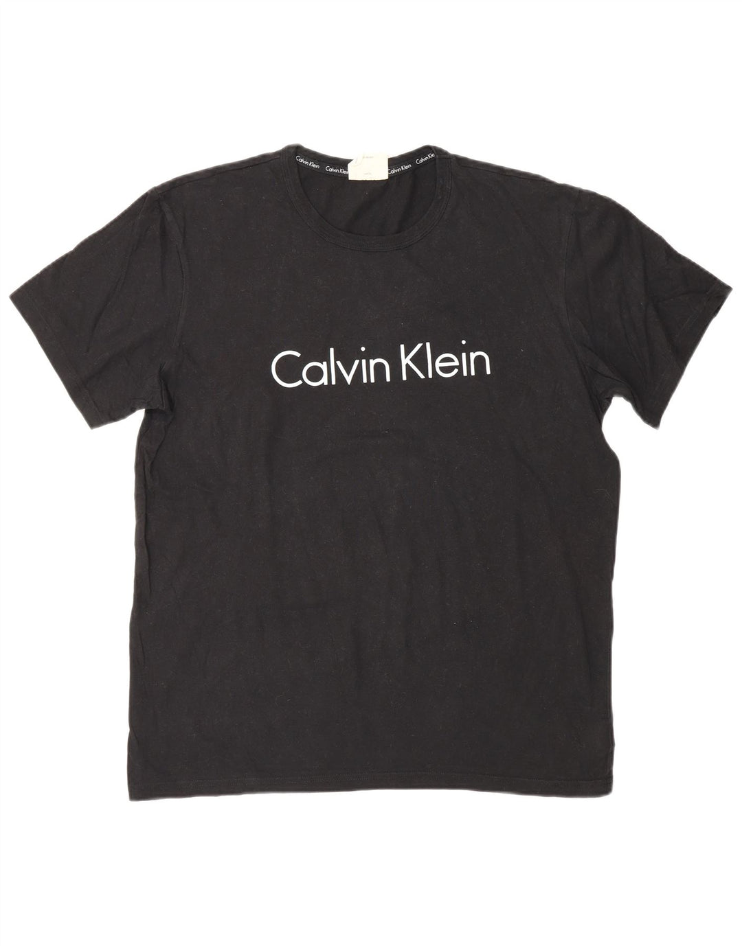 CALVIN KLEIN Camiseta masculina gráfica Top médio algodão preto