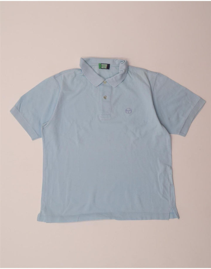 SERGIO TACCHINI Polo masculino IT 46 pequeno algodão azul