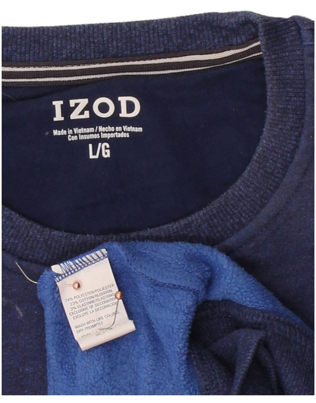 IZOD moletom masculino jumper grande algodão azul marinho