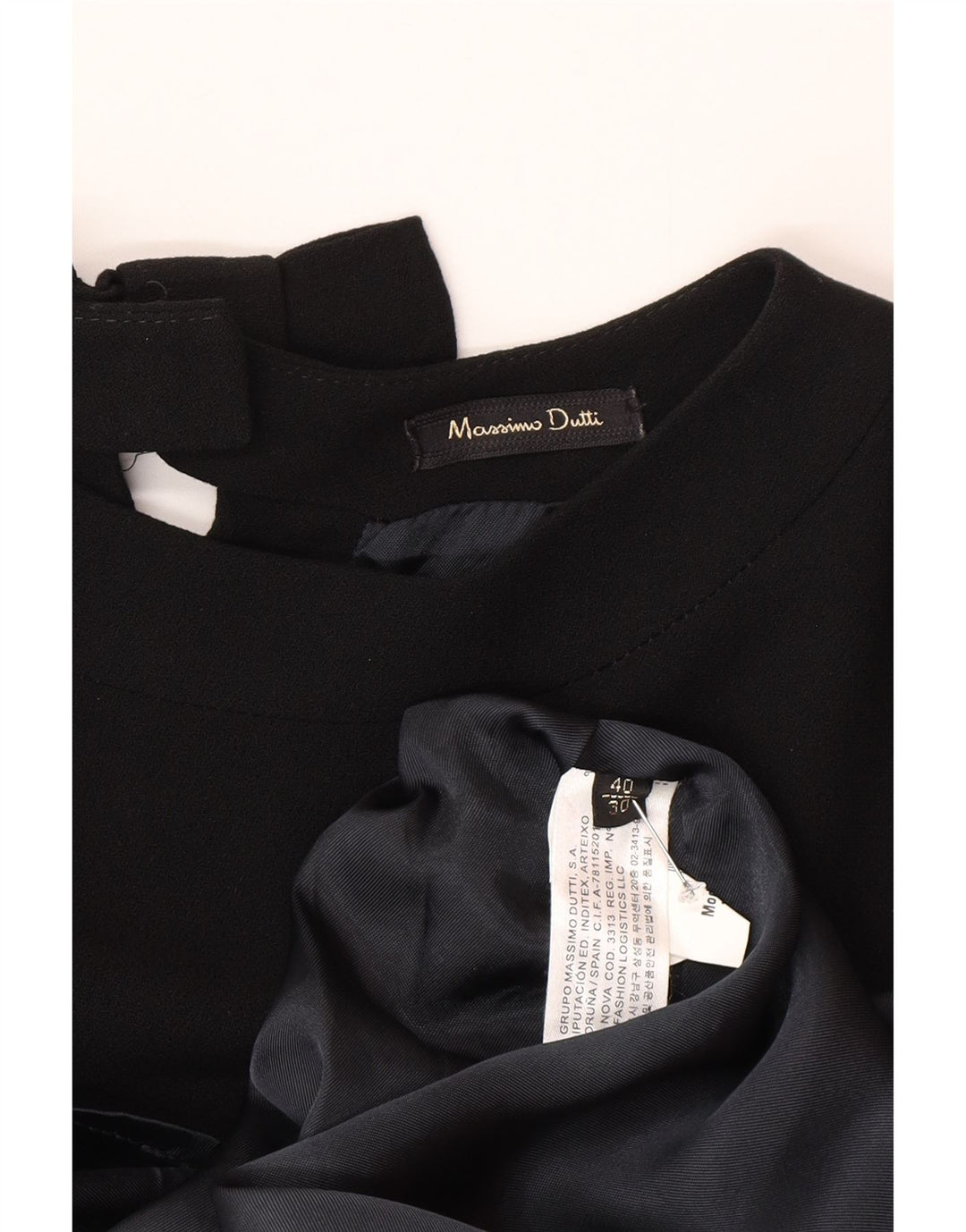 Vestido feminino Massimo Dutti EU 40 médio preto viscose