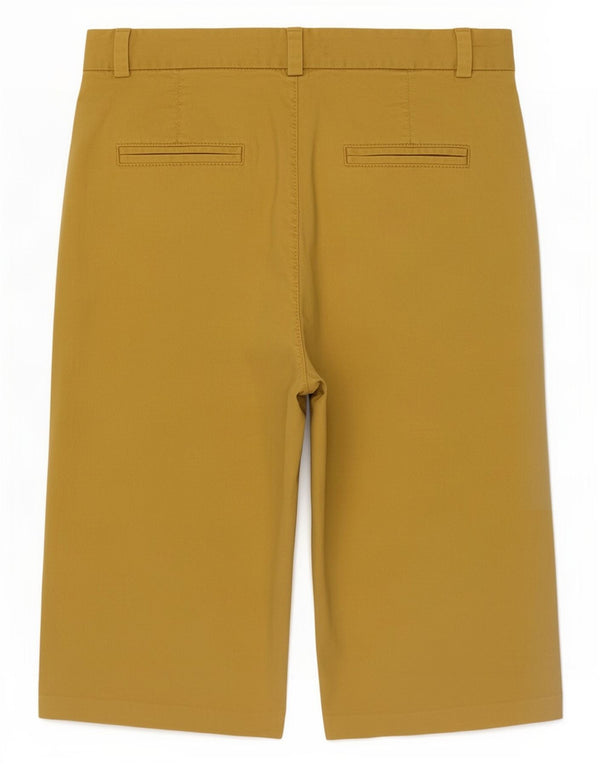 Shorts chino feminino Marks & Spencer UK 10 pequeno W30 algodão amarelo