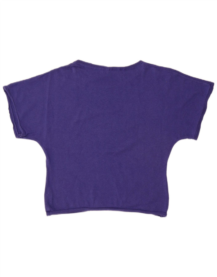 FAT FACE Suéter feminino de manga curta com gola canoa Reino Unido 16 grande roxo