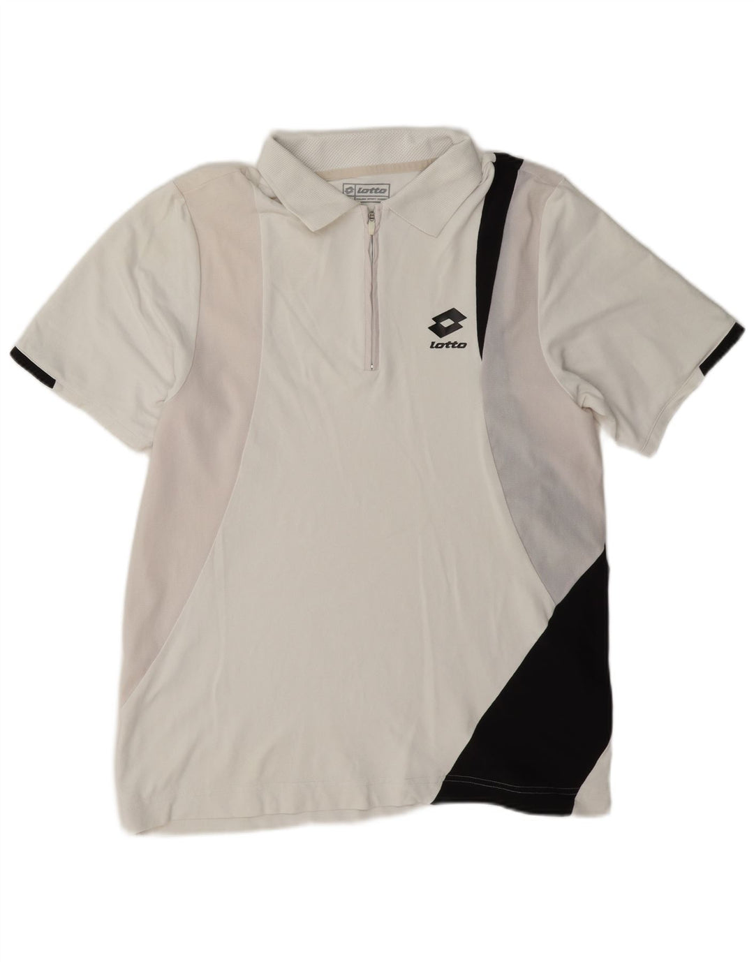 Camisa polo masculina Lotto grande em nylon colorido branco