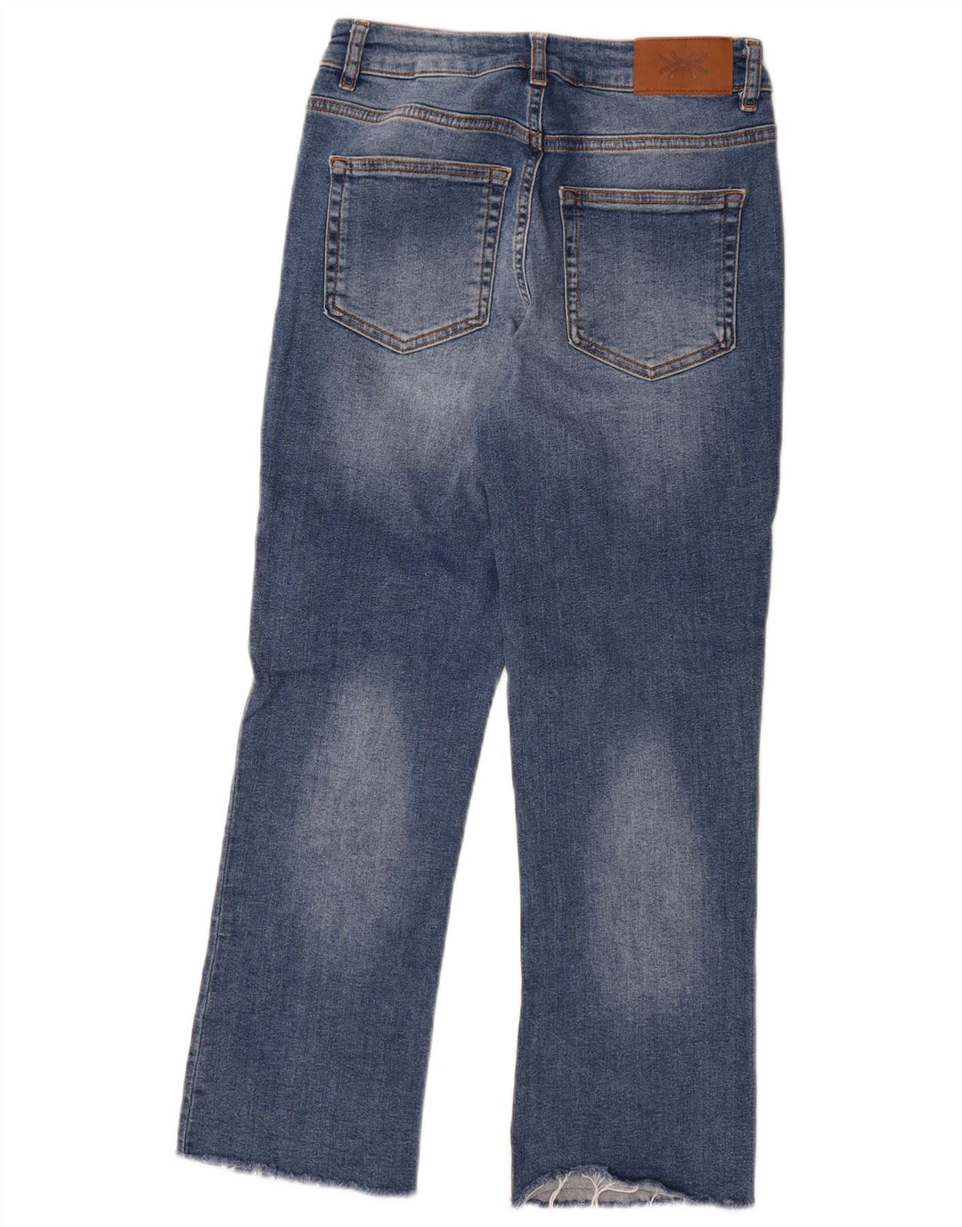 Jeans retos femininos Benetton W28 L28 algodão azul