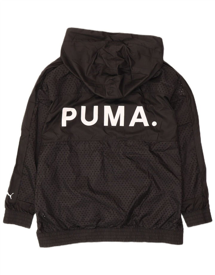 PUMA Mens Graphic Hooded Tracksuit Top Jaqueta Médio Preto Poliéster