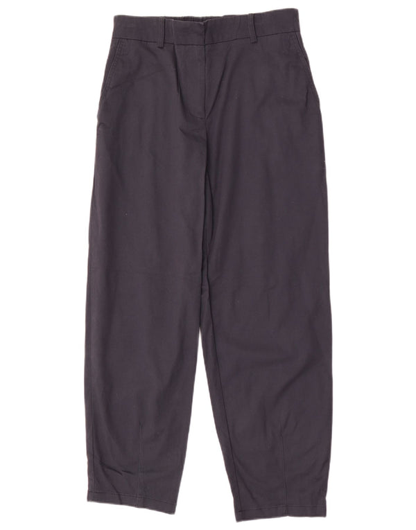 Zara Calça chino feminina cônica pequena W26 L26 algodão azul marinho