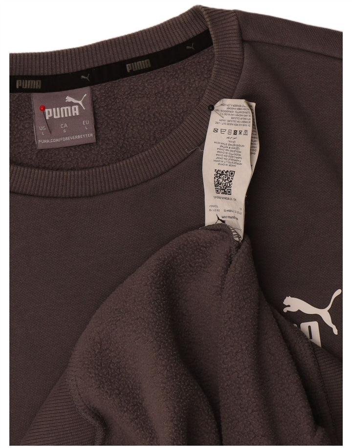 Puma moletom masculino jumper grande algodão cinza