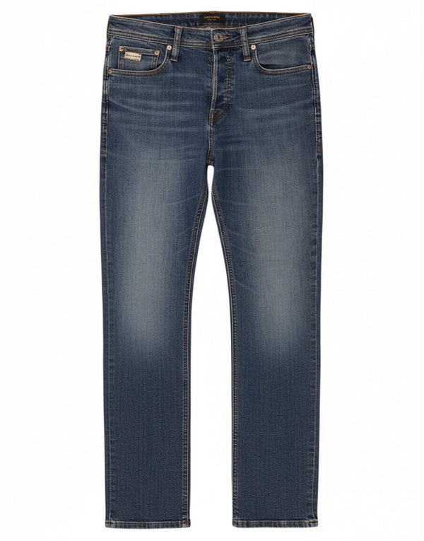 Jeans retos masculinos Jack & Jones W30 L32 algodão azul