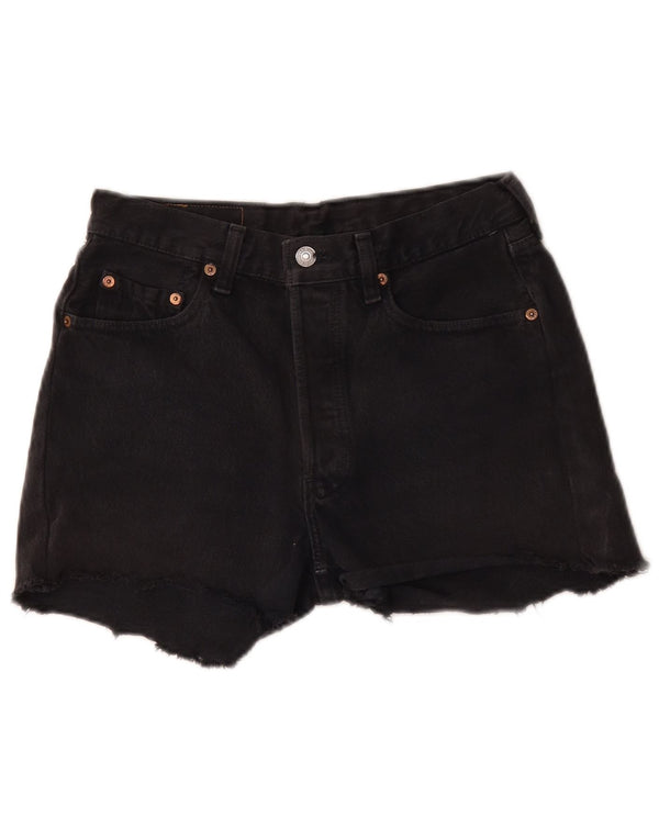 Calça jeans feminina de cintura alta Levi's W30 grande algodão preto