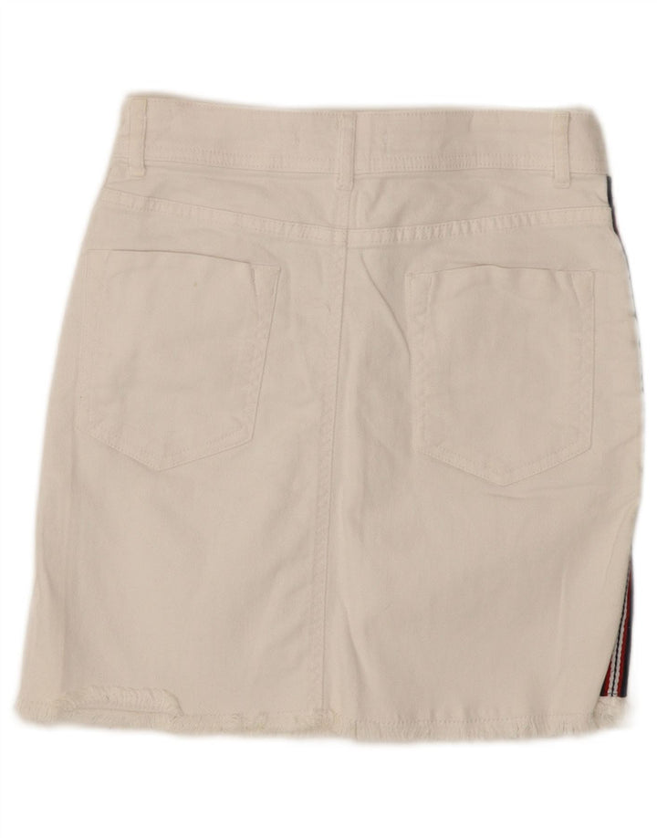 Saia jeans feminina Zara pequena W26 branca