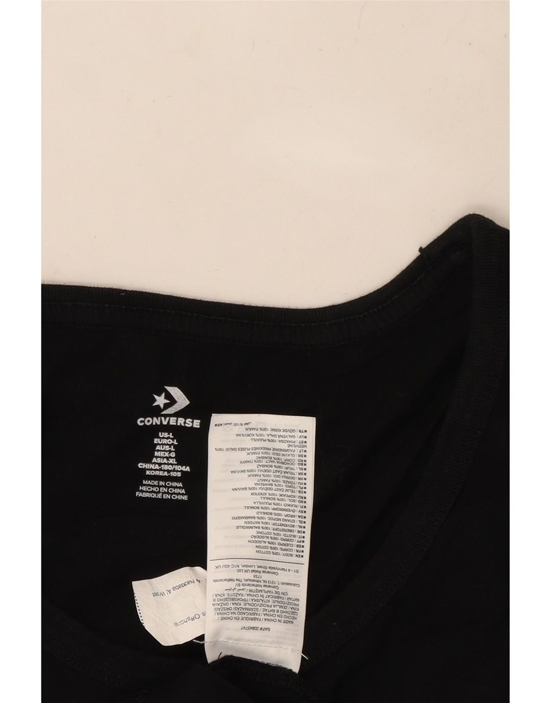 Colete masculino CONVERSE de algodão preto grande