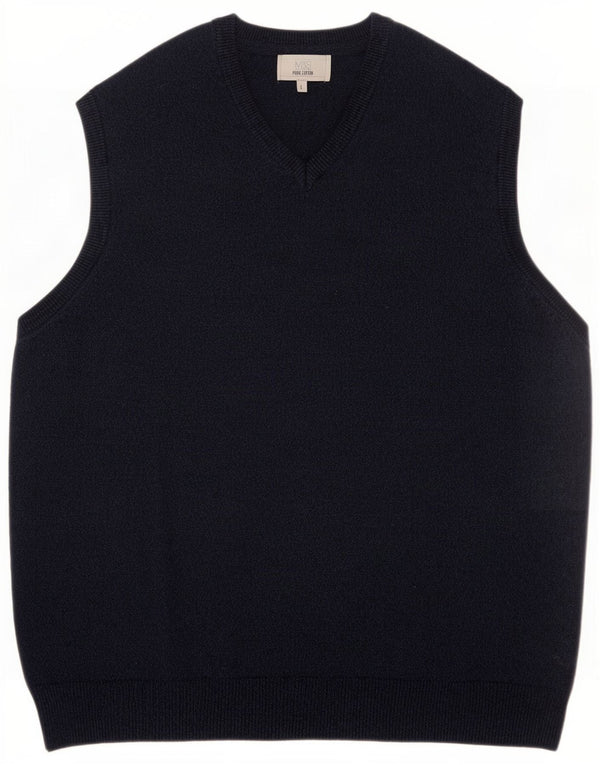 Regata masculina Marks & Spencer com colete grande de algodão azul marinho