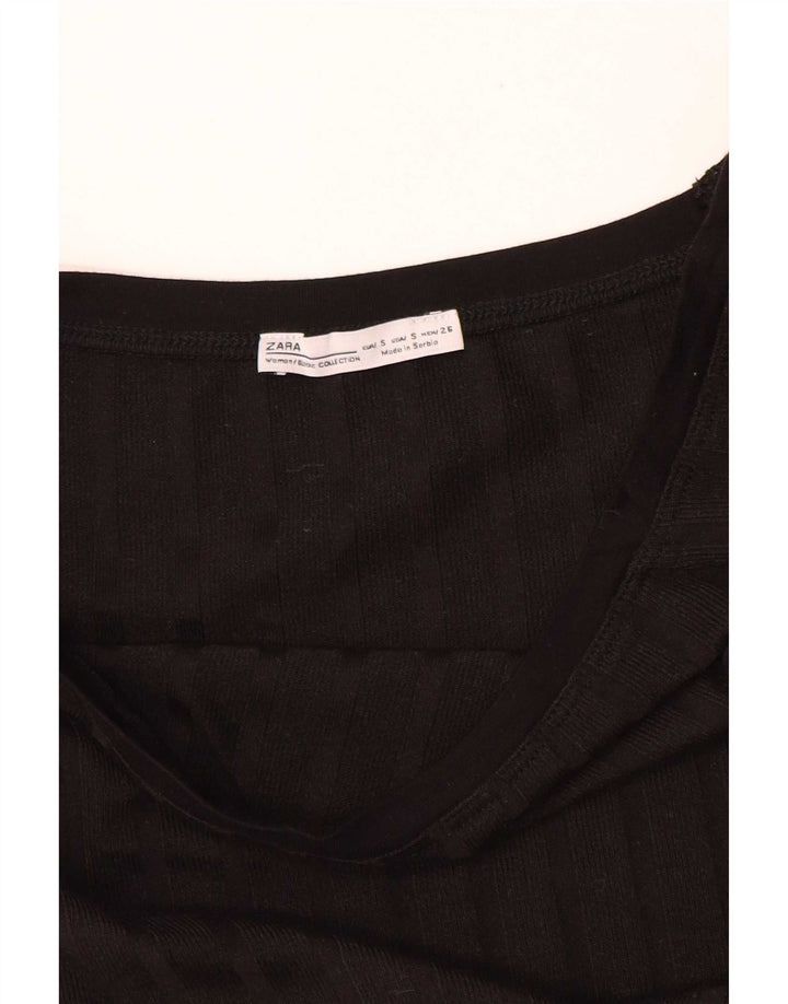 Blusa cropped feminina Zara UK 8 pequena preta