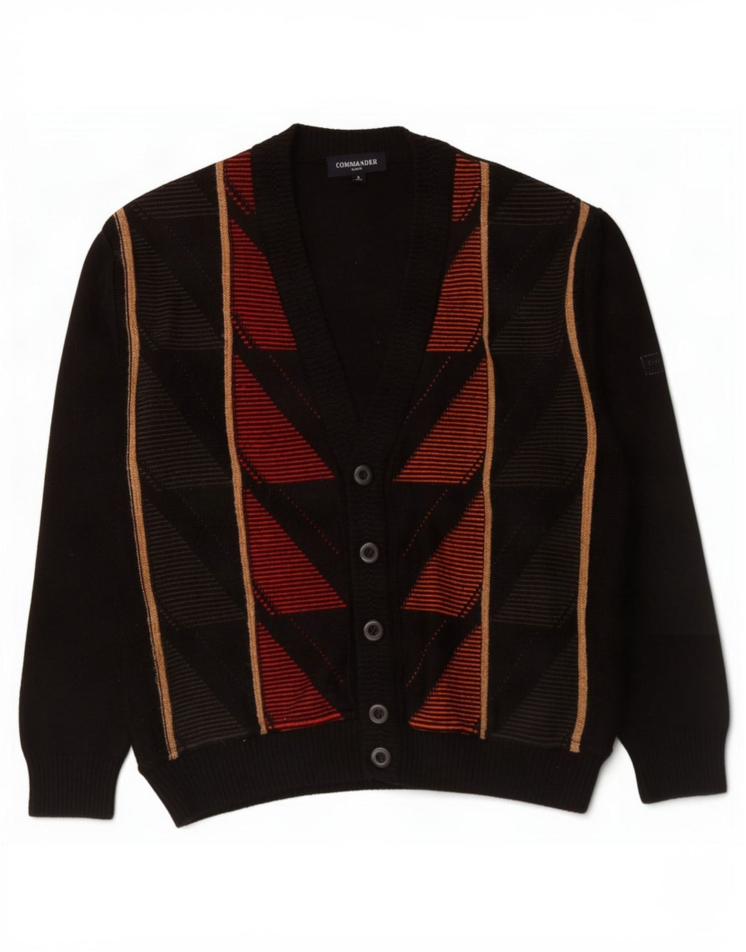 Suéter Cardigan Masculino Commander IT 48 Pequeno Poliacrílico Geométrico Preto