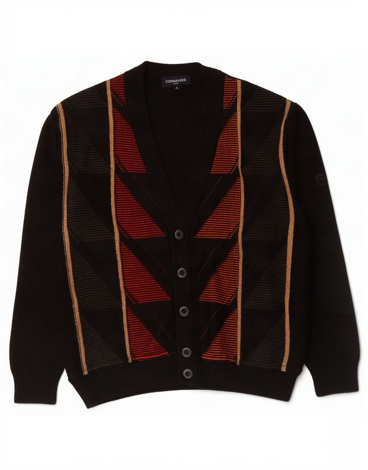 Suéter Cardigan Masculino Commander IT 48 Pequeno Poliacrílico Geométrico Preto