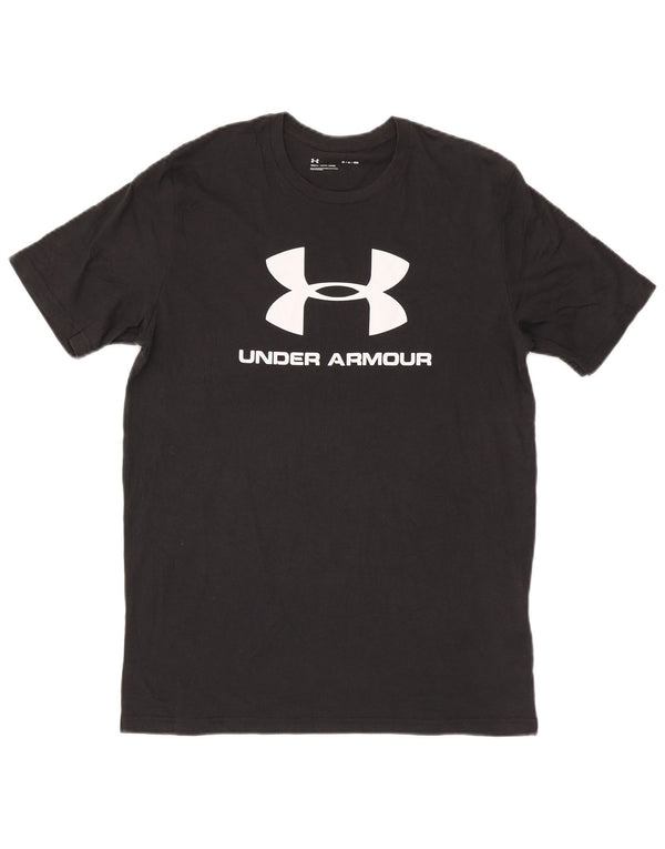 Camiseta gráfica masculina Under Armour Top médio algodão preto