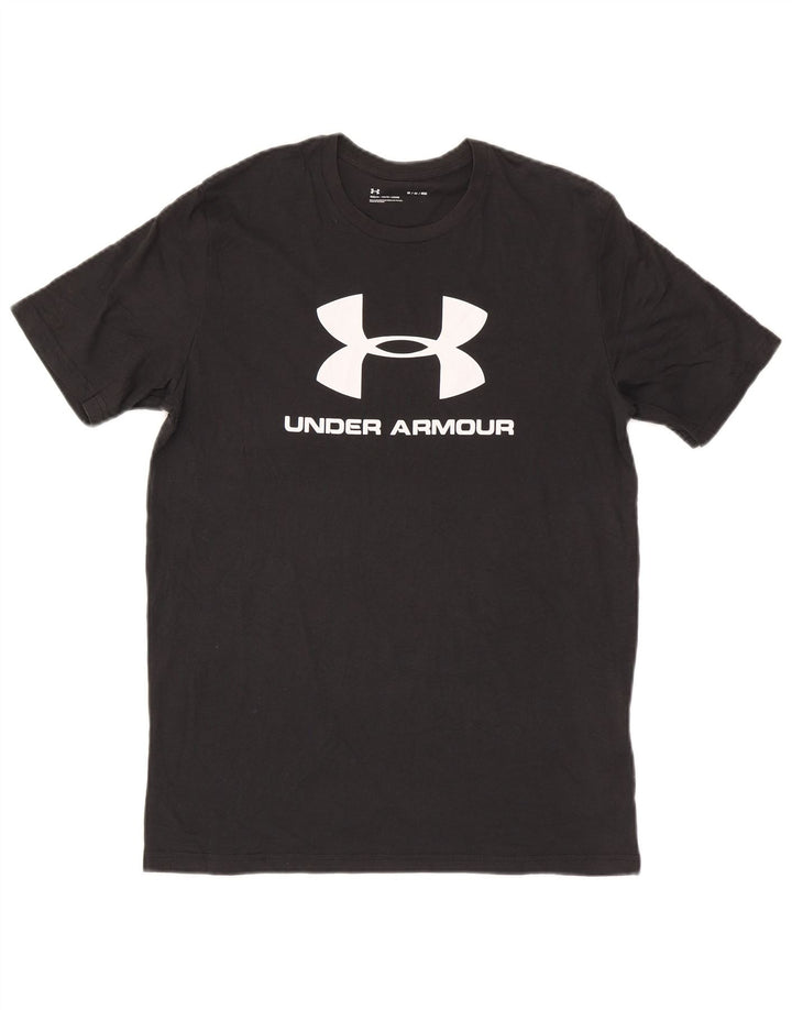 Camiseta gráfica masculina Under Armour Top médio algodão preto