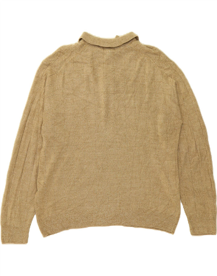 DOCKERS Mens Polo Neck Jumper Sweater XL Beige Acrylic Vintage Dockers and Second-Hand Dockers from Messina Hembry 
