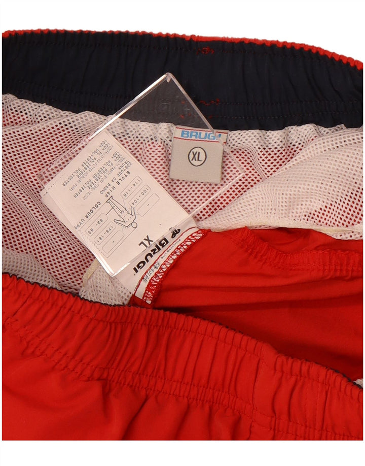 Shorts de natação masculino Brugi XL poliéster vermelho