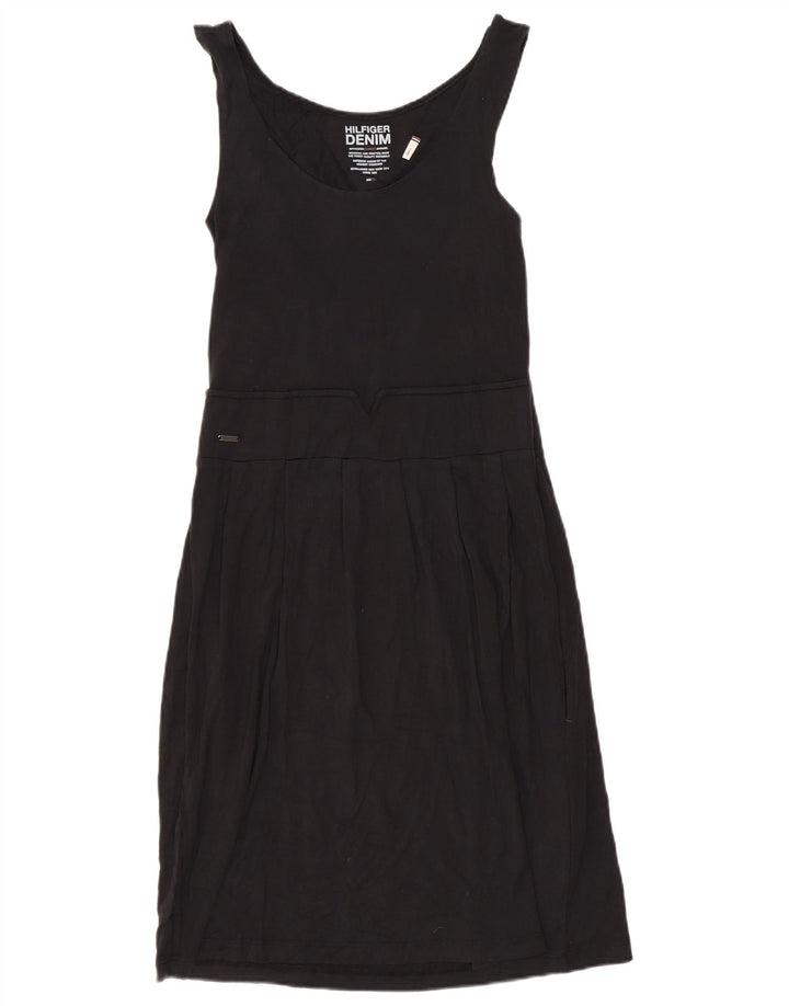 Vestido básico feminino sem mangas Tommy Hilfiger Reino Unido 10 pequeno preto viscose